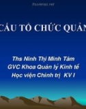 Bài giảng Cơ cấu tổ chức quản lý - ThS. Ninh Thị Minh Tâm