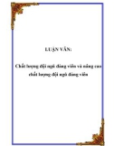 LUẬN VĂN: Chất lượng đội ngũ đảng viên và nâng cao chất lượng đội ngũ đảng viên