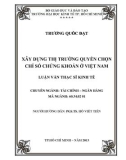 Luận văn Thạc sĩ Kinh tế: Xây dựng thị trường quyền chọn chỉ số chứng khoán ở Việt Nam