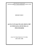 Luận văn thạc sĩ Quản lý văn hóa: Quản lý Lễ Chạp Tổ làng Trung Trữ, xã Ninh Giang, huyện Hoa Lư, tỉnh Ninh Bình