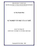 Luận văn Thạc sĩ Ngôn ngữ, Văn học và Văn hóa Việt Nam: Sự nghiệp văn học của Lư Khê