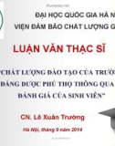 Luận văn Thạc sỹ: Chất lượng đào tạo của Trường Cao đẳng Dược Phú Thọ thông qua ý kiến đánh giá của sinh viên