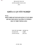 Khóa luận tốt nghiệp: Kế toán bán hàng và xác định kết quả bán hàng tại Công ty CP Đầu tư TMDV Thăng Long