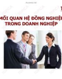 MỐI QUAN HỆ ĐỒNG NGHIỆP TRONG DOANH NGHIỆP (tiếp theo )