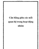 Cân bằng giữa các mối quan hệ trong hoạt động nhóm