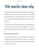 Tôi muốn làm sếp