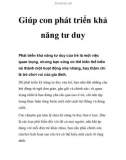 Giúp con phát triển khả năng tư duy