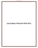 Quyết định số 996/QĐ-UBND 2013