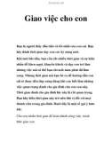 Giao việc cho con