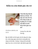 Kiểm tra sớm thính giác cho trẻ