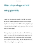 Biện pháp nâng cao khả năng giao tiếp