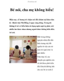 Bé nói, cha mẹ không hiểu!