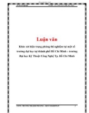 Luận văn: Khảo sát hiện trạng phòng thí nghiệm tại một số trường đại học tại thành phố Hồ Chí Minh – trường Đại học Kỹ Thuật Công Nghệ Tp. Hồ Chí Minh