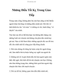 Những Điều Tối Kỵ Trong Giao Tiếp