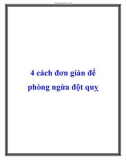 4 cách đơn giản để phòng ngừa đột quỵ