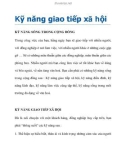 Kỹ năng giao tiếp xã hội