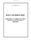 Báo cáo khoa học: TỔNG HỢP VÀ NGHIÊN CỨU PHỨC CHẤT CỦA LANTAN VỚI L – HISTIDIN