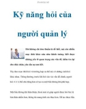 Kỹ năng hỏi của người quản lý