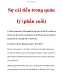 Sự cải tiến trong quản lý (phần cuối)