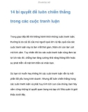 14 bí quyết để luôn luôn chiến thắng trong các cuộc tranh luận