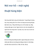 Nói mơ hồ – một nghệ thuật hùng biện