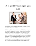 10 bí quyết trở thành người quản lý giỏi