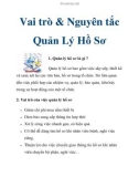 Vai trò & Nguyên tắc quản lý hồ sơ