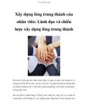 Xây dựng lòng trung thành của nhân viên: Lãnh đạo và chiến lược xây dựng lòng trung thành