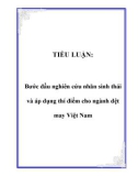 TIỂU LUẬN: Bước đầu nghiên cứu nhãn sinh thái và áp dụng thí điểm cho ngành dệt may Việt Nam