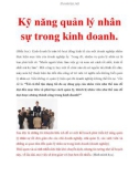 Kỹ năng quản lý nhân sự trong kinh doanh