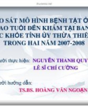 Đề tài: Khảo sát mô hình bệnh tật ở phụ nữ cao tuổi đến khám tại ban bảo vệ sức khỏe Thừa Thiên Huế trong hai năm 2007 - 2008