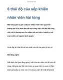 6 thái độ của sếp khiến nhân viên hài lòng