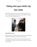 Những thói quen khiến sếp bực mình