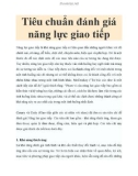 Tiêu chuẩn đánh giá năng lực giao tiếp