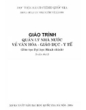 Quản lý về giáo dục, văn hóa, y tế: Phần 1