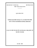 Luận án Tiến sĩ Quan hệ quốc tế: Chính sách đối ngoại của Ấn Độ dưới thời thủ tướng Manmohan Singh (2004-2014)