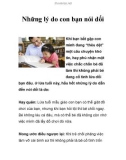 Những lý do con bạn nói dối