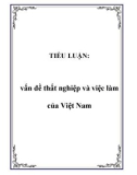 TIỂU LUẬN: Vấn đề thất nghiệp và việc làm của Việt Nam