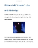 Phẩm chất chuẩn của nhà lãnh đạo