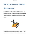 Bài học rút ra sau 30 năm làm lãnh đạo