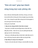 Kim chỉ nam giúp bạn thành công trong mọi cuộc phỏng vấn