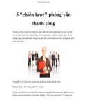 5 chiến lược phỏng vấn thành công