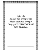 Luận văn tốt nghiệp: Kế toán tiền lương và các khoản trích theo lương ở Công ty CP SXKD XNK LAM SƠN Thái Bình