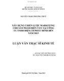 Luận văn Thạc sĩ Kinh tế: Xây dựng chiến lược marketing cho sản phẩm biến tần tại Công ty TNHH Điện cơ Phát Minh đến năm 2015