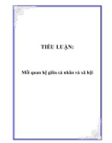 TIỂU LUẬN: Mối quan hệ giữa cá nhân và xã hội