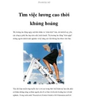 Tìm việc lương cao thời khủng hoảng