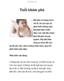 Tuổi khám phá