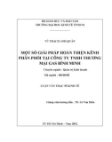 Luận văn Thạc sĩ Kinh tế: Một số giải pháp hoàn thiện kênh phân phối tại Công ty TNHH Thương Mại Gas Bình Minh