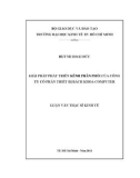 Luận văn Thạc sĩ Kinh tế: Giải pháp phát triển kênh phân phối của Công ty cổ phần thiết bị Bách Khoa Computer