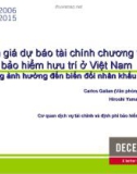 Đánh giá dự báo tài chính chương trình bảo hiểm hưu trí ở Việt Nam - Những ảnh hưởng đến biến đổi nhân khẩu học